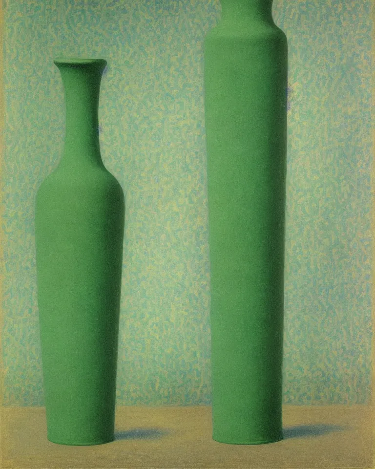 Image similar to achingly beautiful print of intricately painted ancient greek lekythos on a green pastel background by rene magritte, monet, and turner.