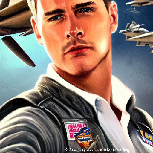 Image similar to a selfie of François Holland in the movie: Top Gun: Maverick, fantasy, intricate, young and cute boy, highly detailed, digital painting, artstation, concept art, smooth, sharp focus, illustration