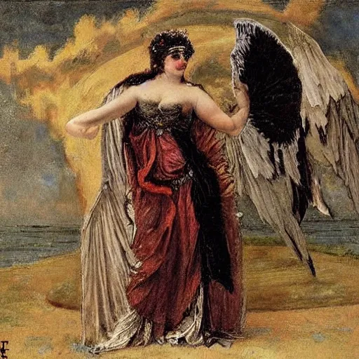 Prompt: persephone as goddess of death, by alfred stevens