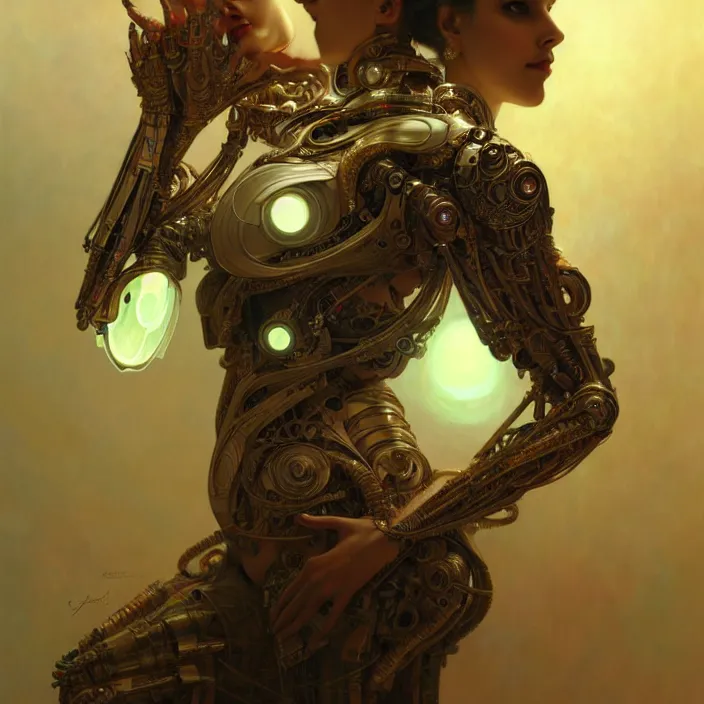 Image similar to organic cyborg, lakshmi, diffuse lighting, fantasy, intricate, elegant, highly detailed, lifelike, photorealistic, digital painting, artstation, illustration, concept art, smooth, sharp focus, art by john collier and albert aublet and krenz cushart and artem demura and alphonse mucha