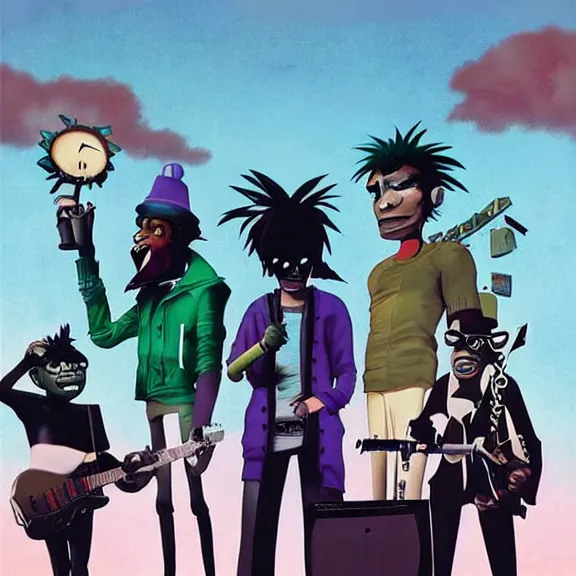 Image similar to gorillaz new album cover art