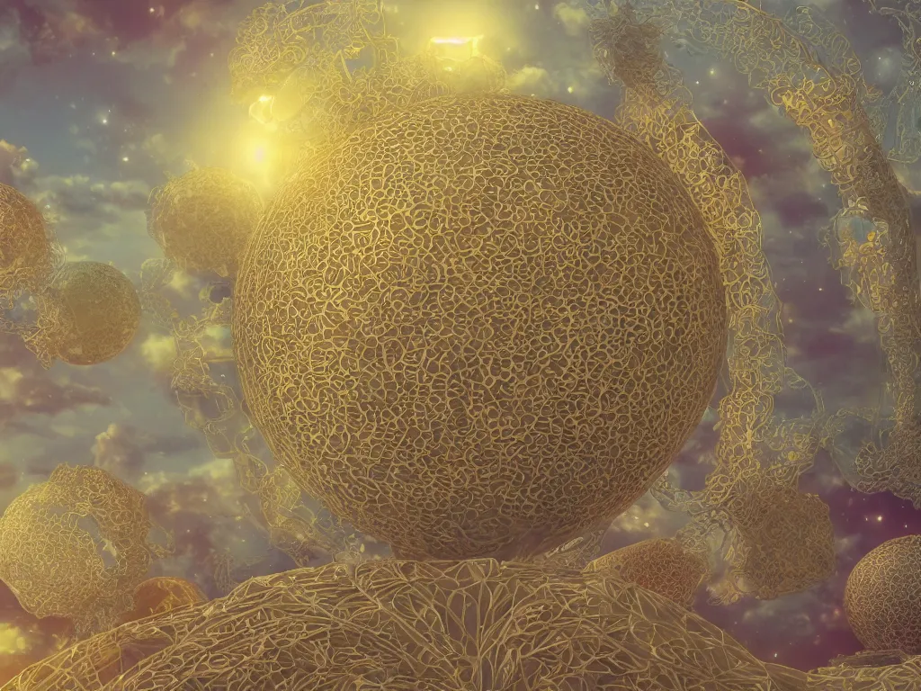 Image similar to 3 d render, sunlight study, the universe is a spheroid region 7 0 5 meters in diameter, art nouveau, by hans zatzka and ( ( ( ( ( lisa frank ) ) ) ) ), 8 k, sharp focus, octane render