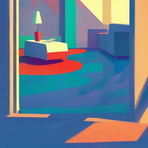 Prompt: 🌈 🛰 abstract by edward hopper and atey ghailan bautiful color