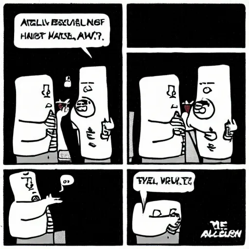 Prompt: “ dilbert comic struggling with alcoholism ”
