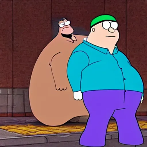 Image similar to Peter Griffin in Jojo Bizzare Adventure's, Peter Griffin is main character, Realistic, HDR, Jojo Art