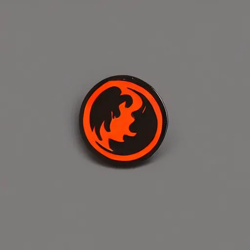 Prompt: simple yet detailed retro minimalistic fire warning enamel pin, use of negative space allowed, artwork created by mike mignola and bansky in the style of a tattoo stencil, shaded ink illustration, black and white only, smooth curves