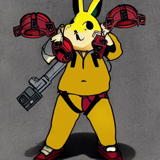 Image similar to humanized Pikachu in Gears of War