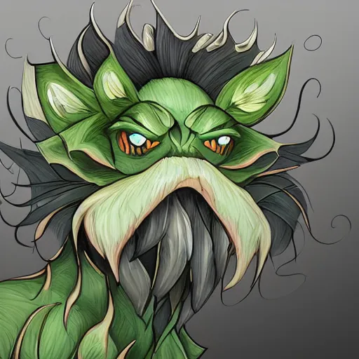 Image similar to A fierce plant monster with amber eyes, trending on art station