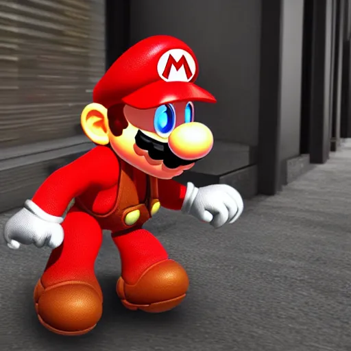 Image similar to advanced new ai shows what real life Mario would look like ultrareal uncanny 4k artstation