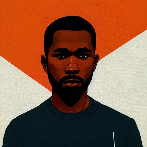 Prompt: Frank Ocean profile picture by Sachin Teng, asymmetrical, Organic Painting , Matte Painting, geometric shapes, hard edges, graffiti, street art:2 by Sachin Teng:4