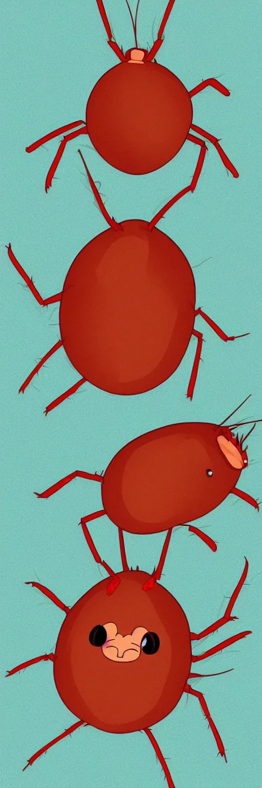 Prompt: kawaii cockroach cartoon character