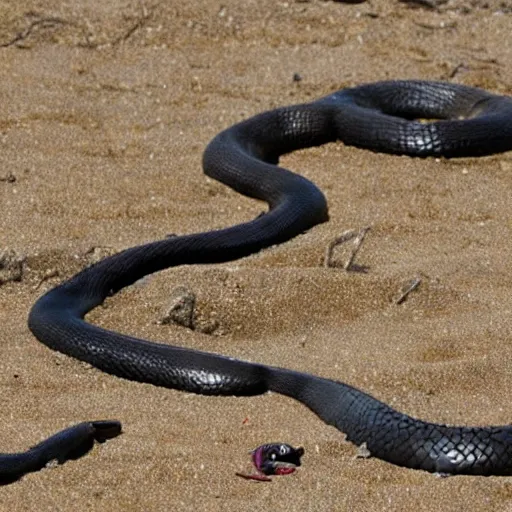 Image similar to deep pit of venomous snakes on a beach