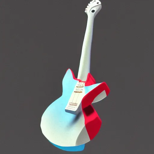 Image similar to A 3d model of a guitar by Leticia Gillett