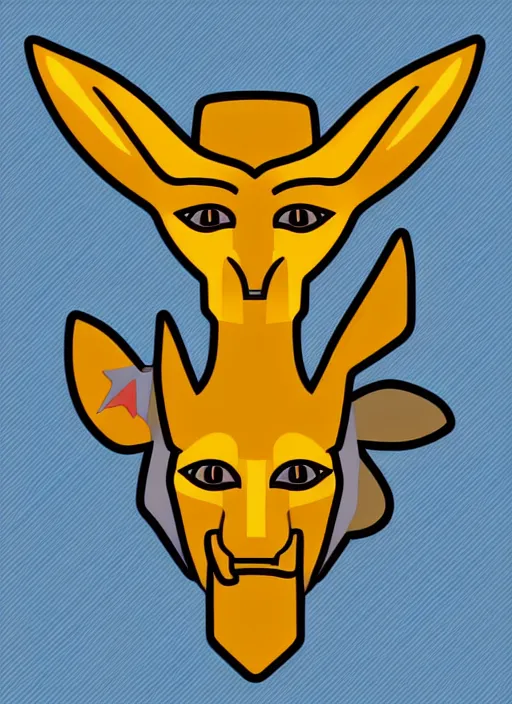 Image similar to a cute anubis god, digital art, iconic icon, 2 d vector logo, cartoon