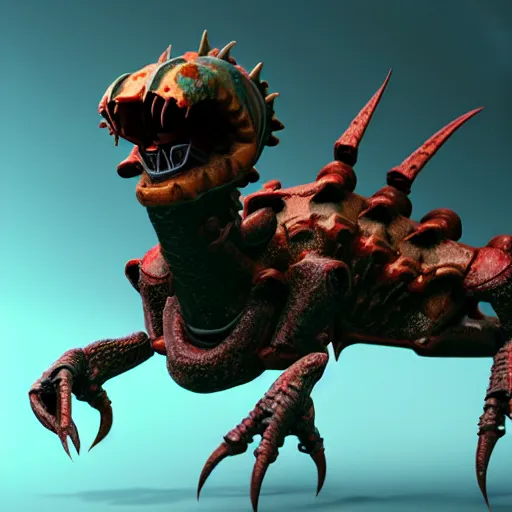 Image similar to the headcrab from half-life 2 controlling a medieval dragon, (octane render), !!unreal engine!!, 3D, award-winning