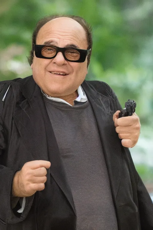 Image similar to Danny DeVito in film matrix 4k,