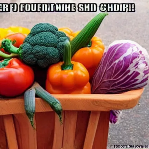 Prompt: lol this meme of vegetables is hilarious