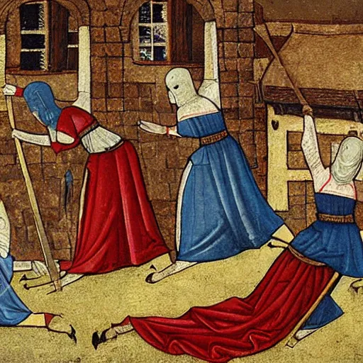 Image similar to medieval girls working