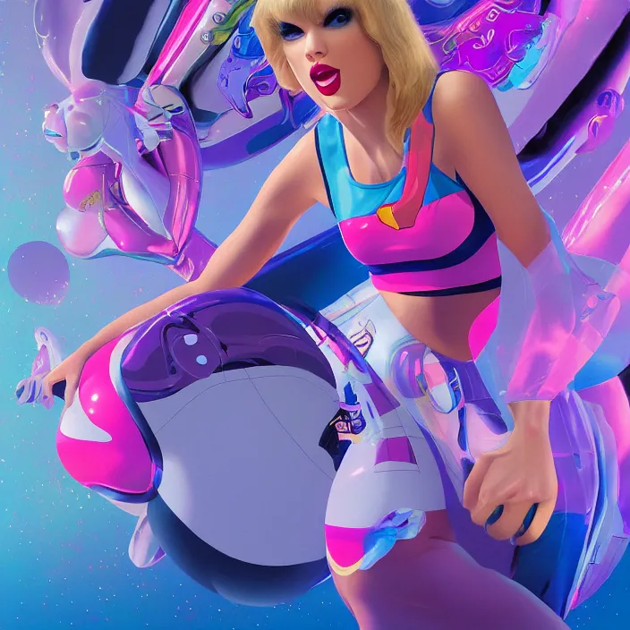 Image similar to portrait of Taylor Swift as Lola Bunny in Space Jam 1996. intricate abstract. intricate artwork. by Tooth Wu, wlop, beeple, dan mumford. octane render, trending on artstation, greg rutkowski very coherent symmetrical artwork. cinematic, hyper realism, high detail, octane render, 8k, iridescent accents