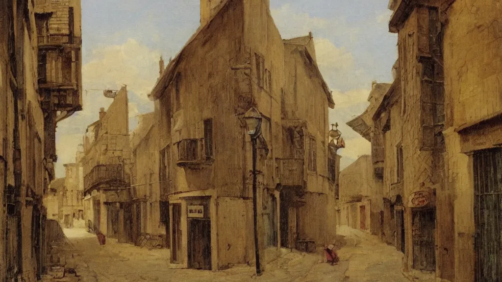 Prompt: an old street, by jean - baptist monge,