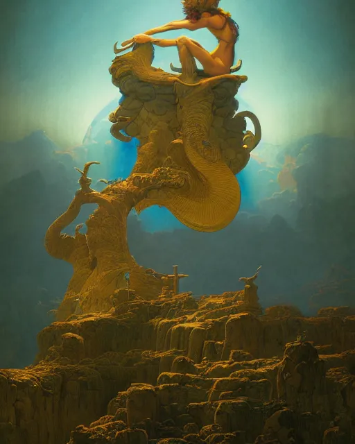 Image similar to the most wonderful dream you ever had, coherent design, symmetrical, concept art, vivid color, complementary color, golden ratio, detailed, sharp lines, intricate, rainbowshift, by maxfield parrish, by peter mohrbacher, by gustave dore, by arthur rackham, deviantart, octane render