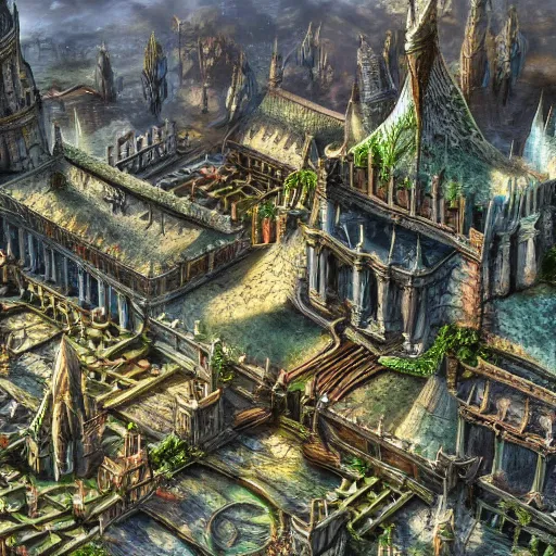 Prompt: elven city, highly detailed, 4k, HDR, award-winning, cinematic