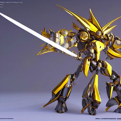 Image similar to anthro mecha dragon holding a yellow sword, photorealistic, 4k, artstation, 8k wallpaper, unreal engine 5, ue5