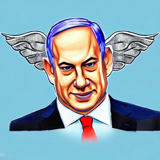 Prompt: portrait of benjamin netanyahu as a pokemon, wings, blue, water