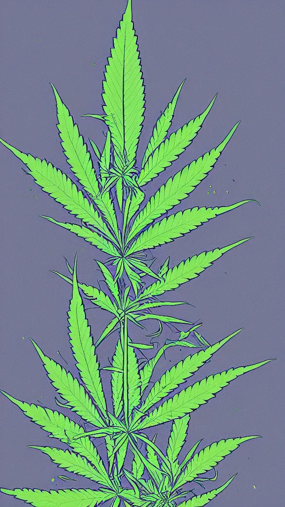 Image similar to cannabis artwork of James Gilleard