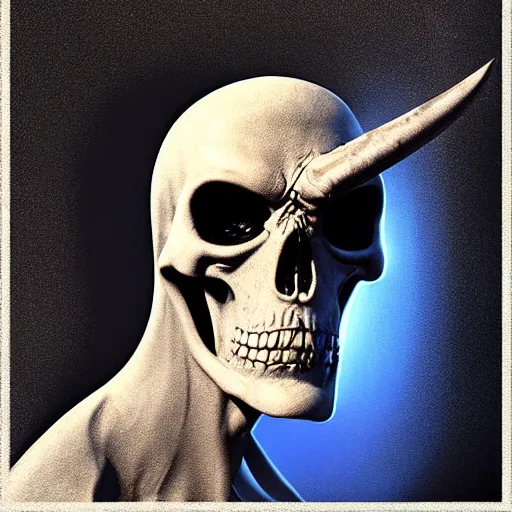 Image similar to a grim reaper with a crt monitor for a head. the monitor has a blue screen with white letters on it. by frank frazetta, simon bisley, brom, concept art, octane render, unreal engine 5, highly detailed, high quality, 8 k, soft lighting, realistic face, path traced