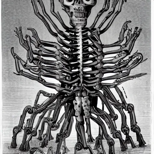 Prompt: a scary machine with many arms