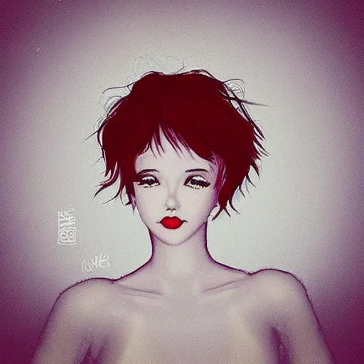 Image similar to “album cover indie red head singer girl comic style”