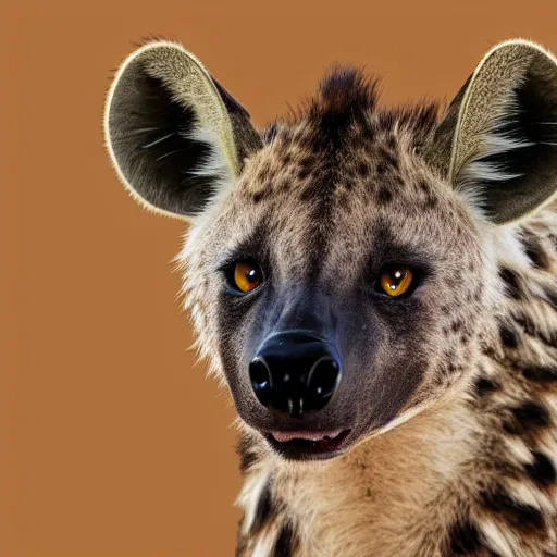 Image similar to High definition professional photograph of a Hyena furry art, furaffinity, beautifully detailed and lights. Highly detailed and pretty face and eyes