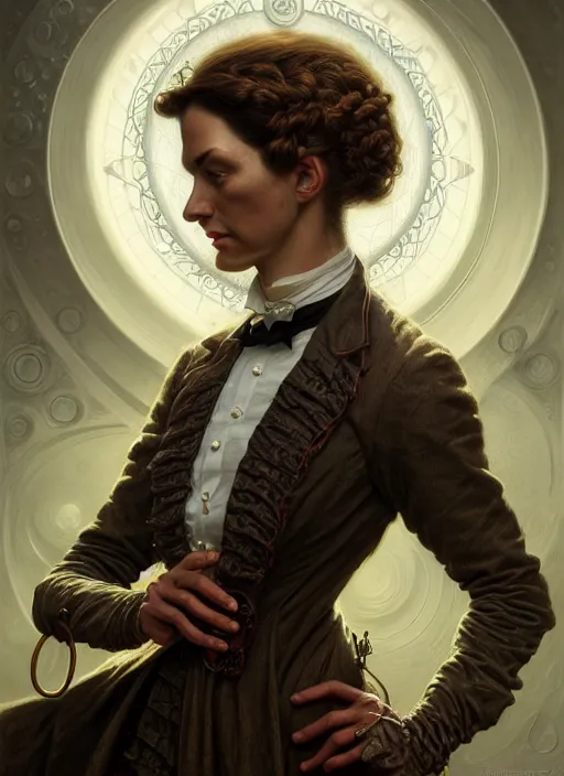 Image similar to closeup portrait shot of a victorian doctor in a scenic mystery environment, intricate, elegant, highly detailed, centered, digital painting, artstation, concept art, smooth, sharp focus, illustration, artgerm, tomasz alen kopera, peter mohrbacher, donato giancola, joseph christian leyendecker, wlop, boris vallejo