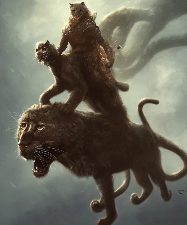 Prompt: will ferrel, cinematic, riding a panther, elegant, highly detailed, digital painting, artstation, smooth, hard focus, illustration, art by jessica rossier and and brian froud