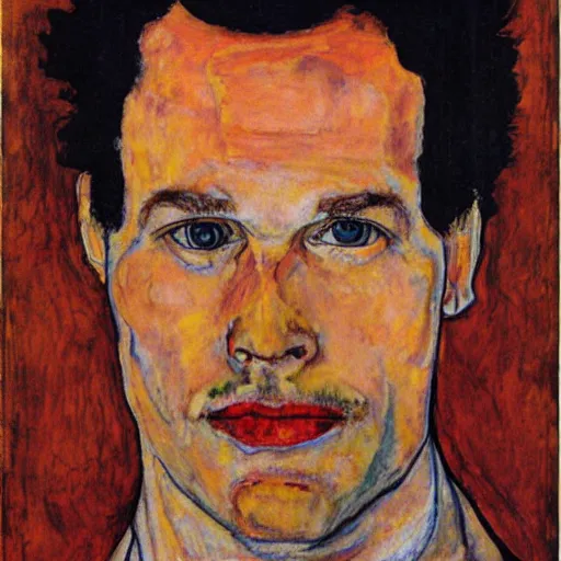 Image similar to Mark Rutte painted by Egon Schiele