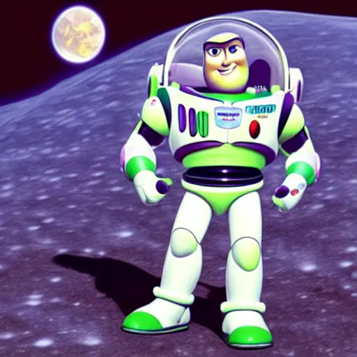 Image similar to buzz lightyear on the moon
