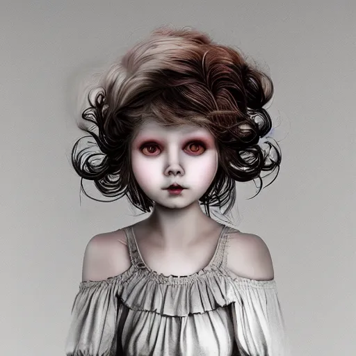 Image similar to porcelain doll with a spirit trapped inside stares intently into the camera, endless gaze, nightmare digital art, artstation, ultra detailed, beautiful aesthetic art