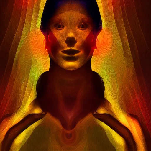 Image similar to psychonautist, digital painting, award winning, volumetric lighting