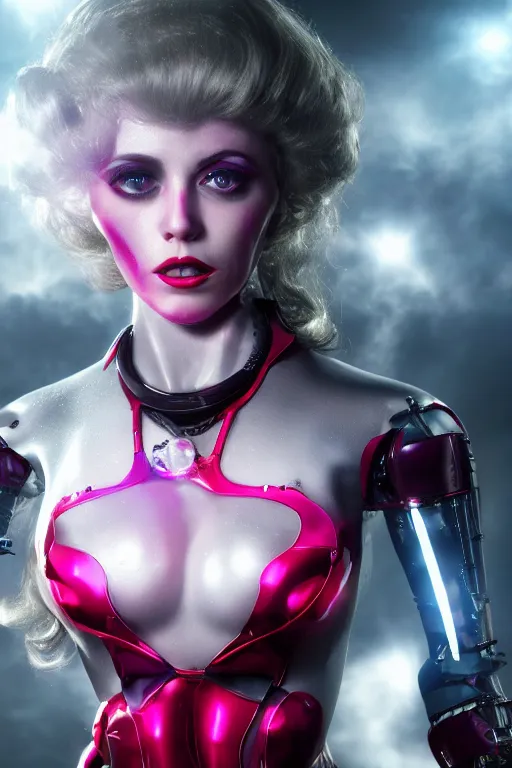 Image similar to scarlet johannsen as a fembot, 4 k, hdr color