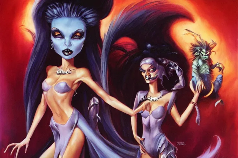 Image similar to monster high, boris vallejo, julie bell