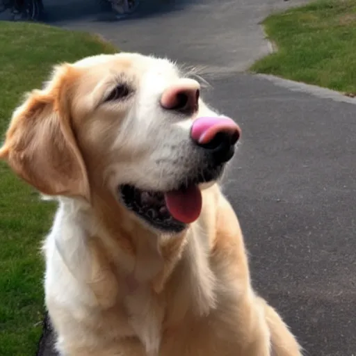 Prompt: thought bubble above a dog, dog thinking