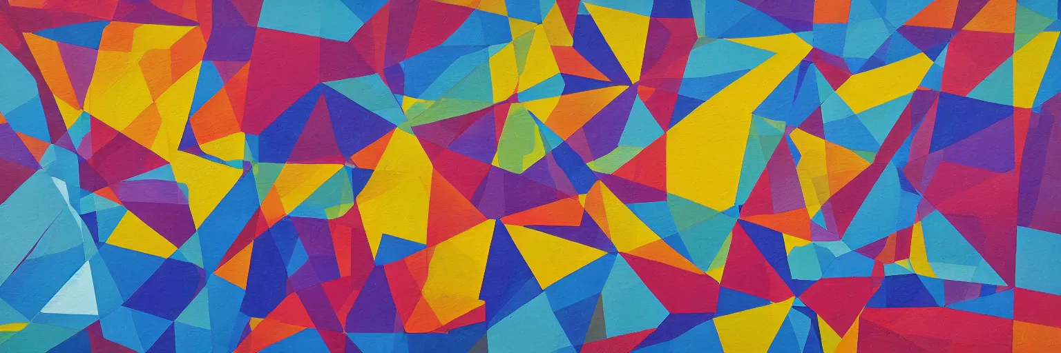 Image similar to abstract landscape, Street Art, Mural, Hypercube, Non-Euclidian, Catalan solids