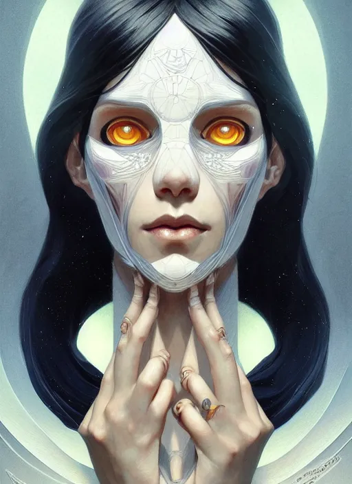 Image similar to symmetry!! portrait of coraline, intricate, elegant, highly detailed, my rendition, digital painting, artstation, concept art, smooth, sharp focus, illustration, art by artgerm and greg rutkowski and alphonse mucha