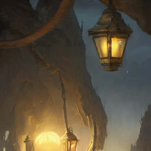 Image similar to concept art, lanterns, 8 k, by james gurney, greg rutkowski, john howe, artstation