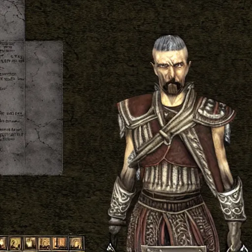 Image similar to Igor Ghirkin Strelkov in The Elder Scrolls III: Morrowind as a dark elf