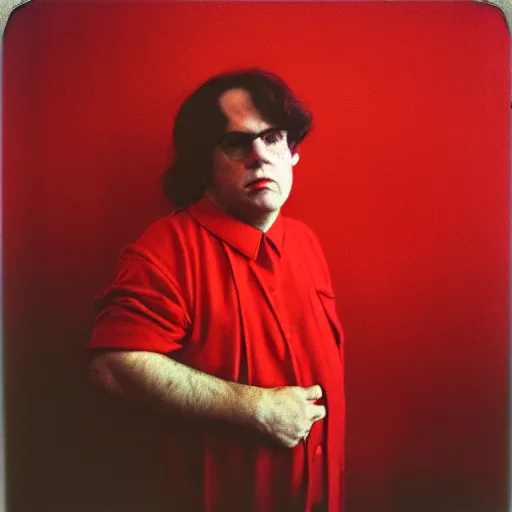 Image similar to polaroid george costanza as in red communist clothing, 1 9 7 0 s, colored, by nan goldin