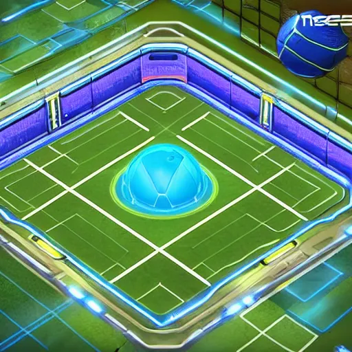 Image similar to futuristic arena isometric style by rocket league