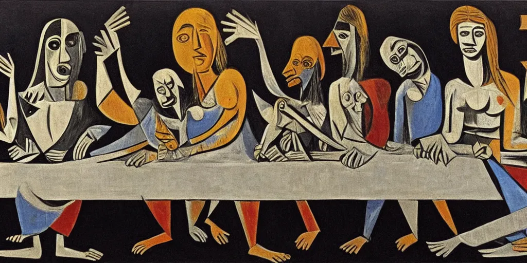 Prompt: The last supper,Guernica,Picasso