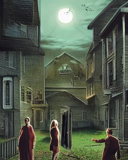 Prompt: concept illustration from the modern supernatural gnostic thriller series'small town murder stories ', by david mattingly and michael whelan and tim jacobus and tony diterlizzi. realistic matte painting with photorealistic hd lighting. composition and layout inspired by gregory crewdson and brendon burton.